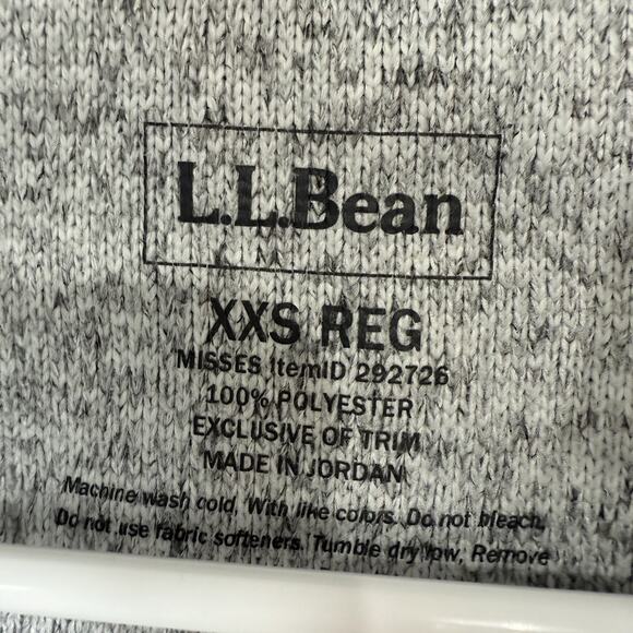 LL Bean Sweater Fleece Pullover Misses XXS Heathered Gray Neutral Outdoors - Picture 7 of 12